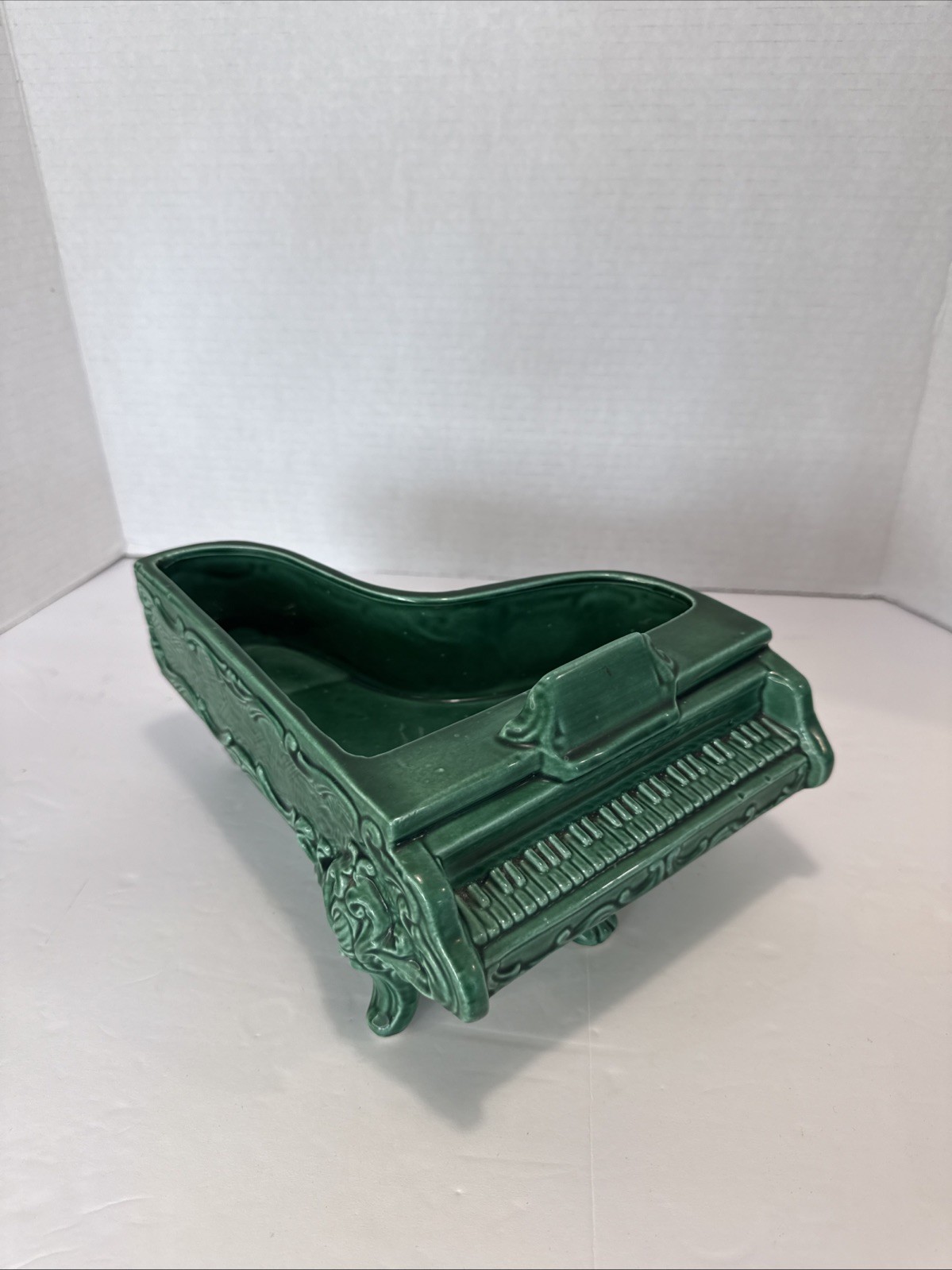 Vintage Lane Pottery Green Grand Piano Planter Music Detailed 1960\'s California