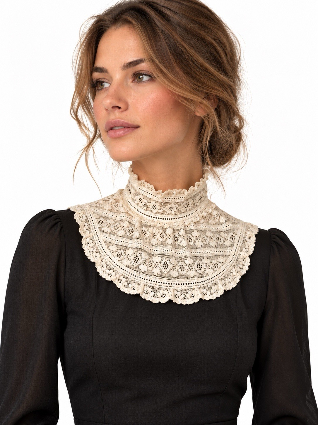 Antique Victorian Lace Collar High Neck
