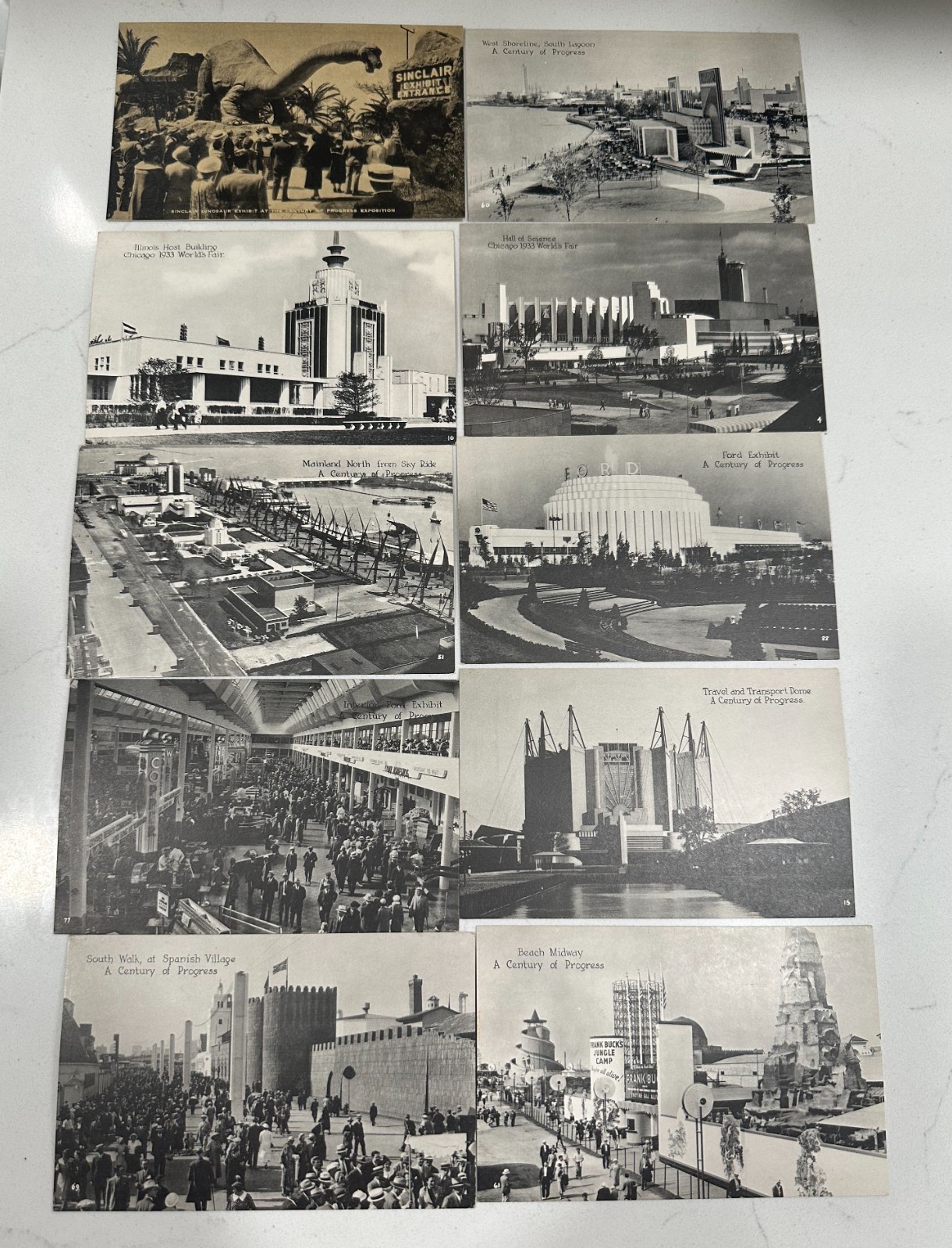 Vintage Chicago Worlds Fair 1933-34 Photo Postcards lot of 10 Vintage Chicago Worlds Fair 1933-34 Photo Postcards lot of 10