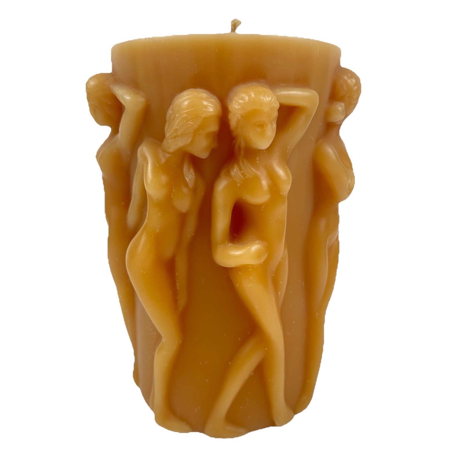Vintage Wax Candle 3D Lg Bacchantes Women Ladies Dancing Together Toffie 8” Love Vintage Wax Candle 3D Lg Bacchantes Women Ladies Dancing Together Toffie 8” Love