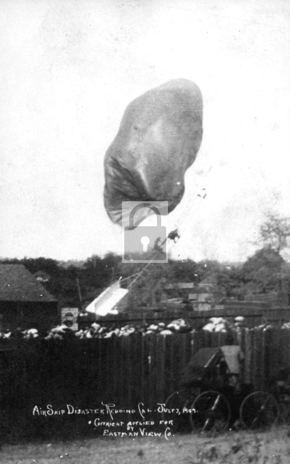 1909 Airship Disaster Redding California CA - Reprint 1909 Airship Disaster Redding California CA - Reprint