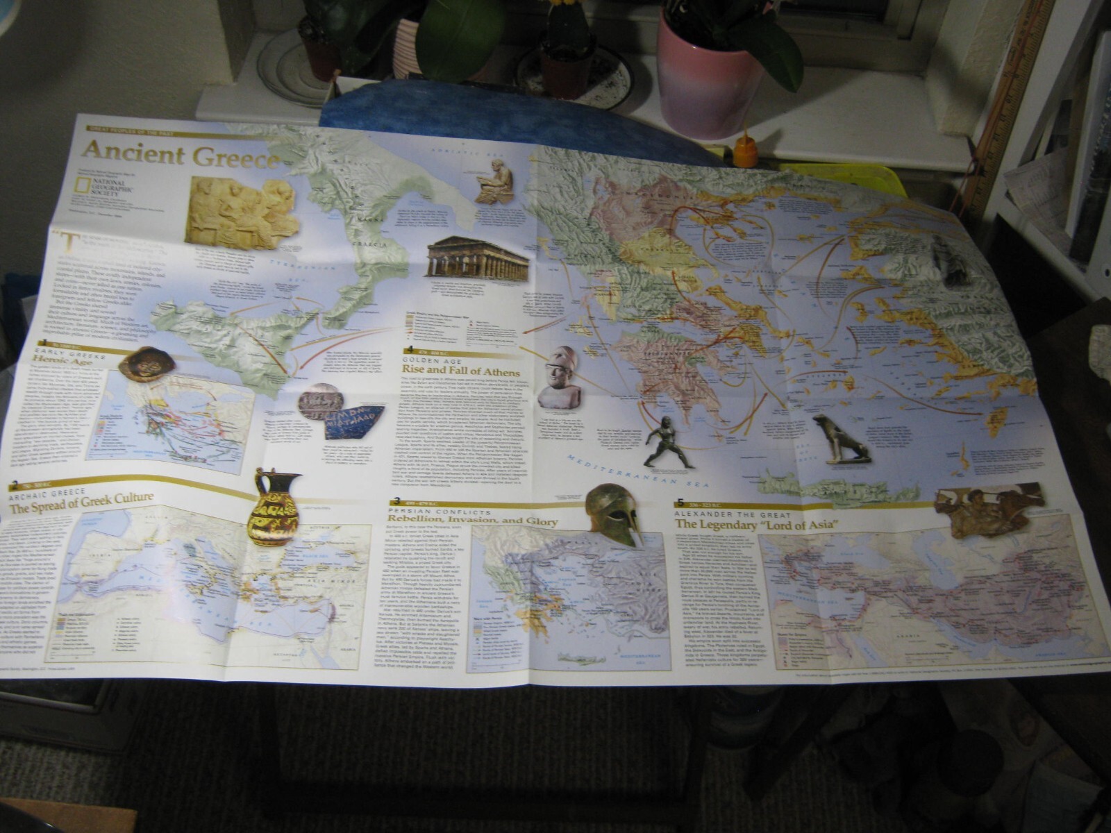 THE GREEKS + ANCIENT GREECE MAP National Geographic December 1999
