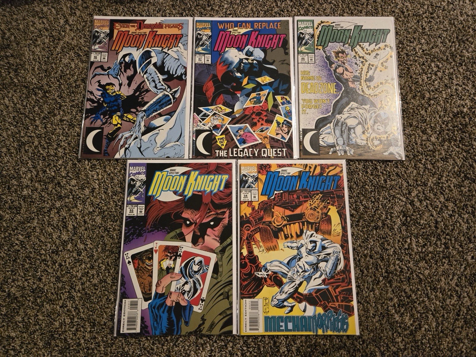 Marc Spectre Moon Knight #46,47,48,53,54 Marvel Comics Marc Spectre Moon Knight #46,47,48,53,54 Marvel Comics