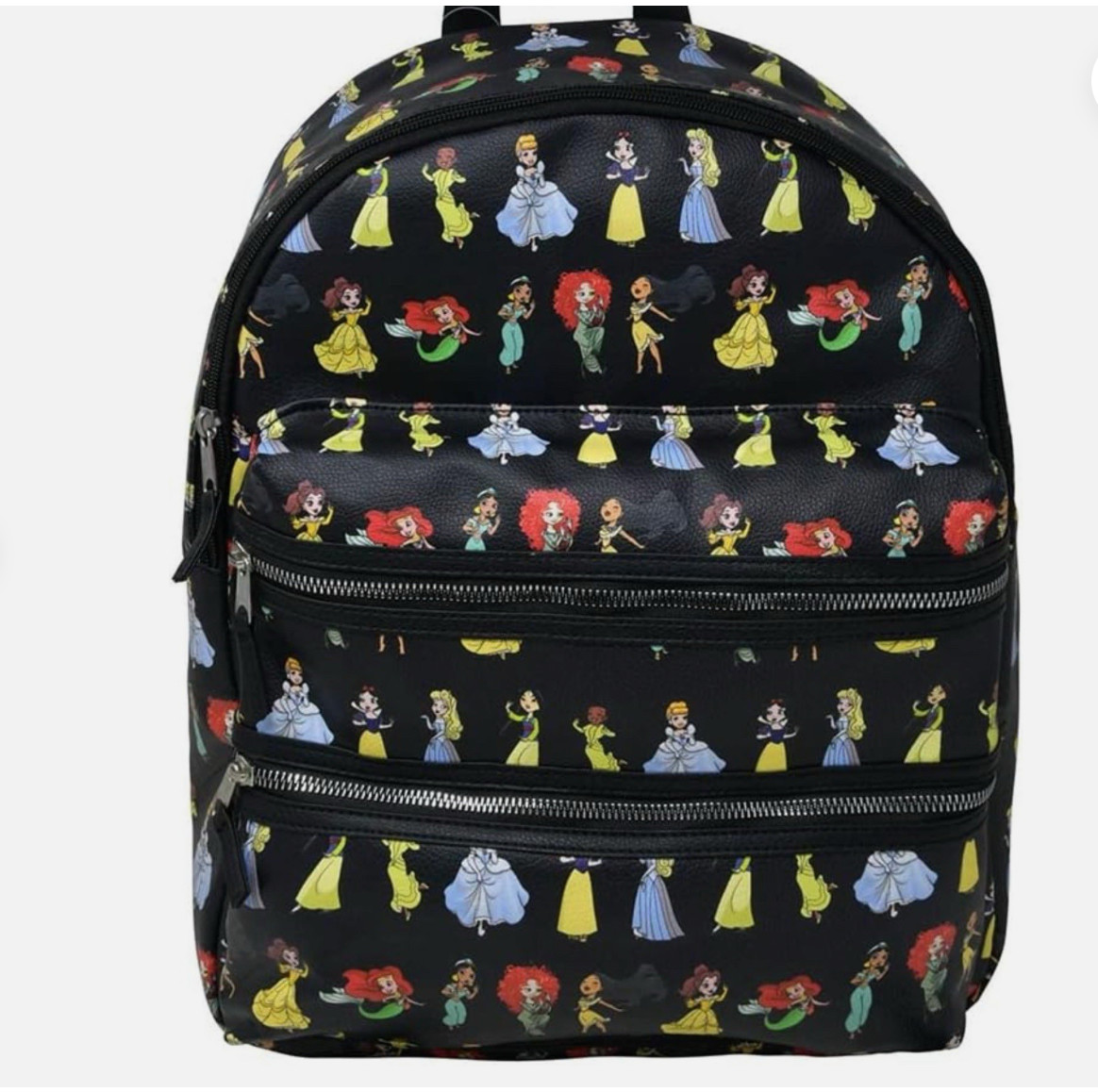 Large Backpack - Disney Princess - All Characters black Allover Print 16 Large Backpack - Disney Princess - All Characters black Allover Print 16