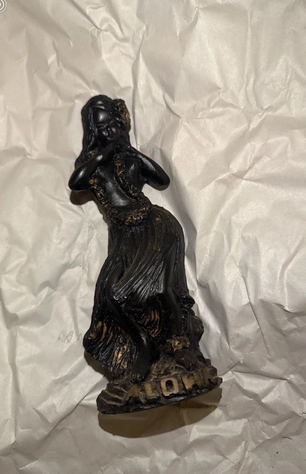 Antique Hula Girl 1975 Made In Hawaii With Lava Antique Hula Girl 1975 Made In Hawaii With Lava