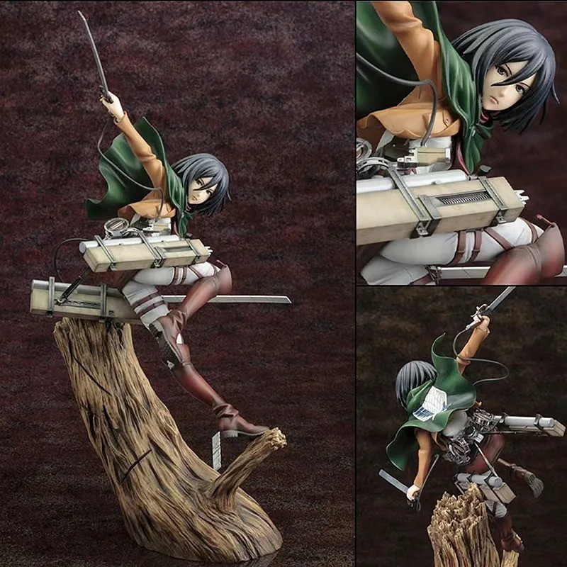 24CM Attack on Titan Mikasa Ackerman Anime Action Figure Desktop Statue Toy New