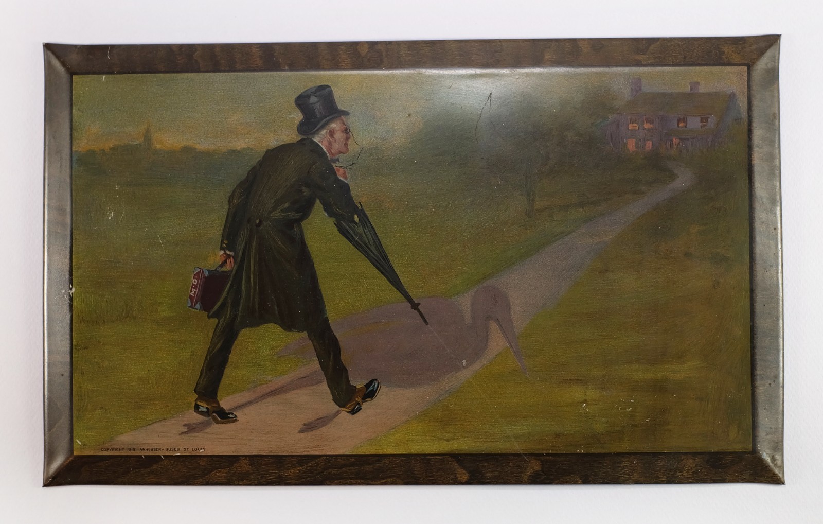 1915 Anheuser-Busch Malt-Nutrine Drink Dr. Stork Advertising Antique Tin Sign 1915 Anheuser-Busch Malt-Nutrine Drink Dr. Stork Advertising Antique Tin Sign