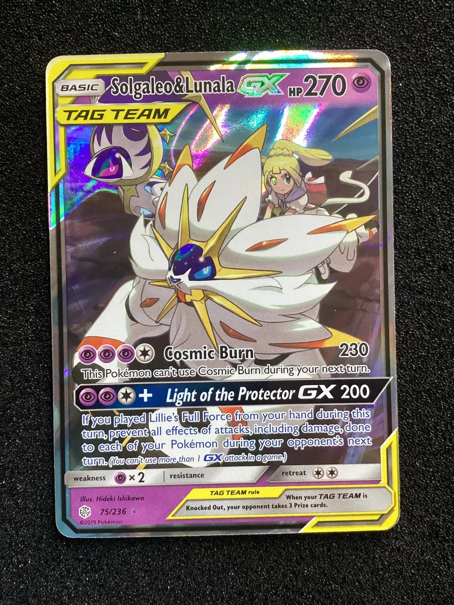 Solgaleo & Lunala GX Ultra Rare SM - Cosmic Eclipse 75/236 NM Solgaleo & Lunala GX Ultra Rare SM - Cosmic Eclipse 75/236 NM