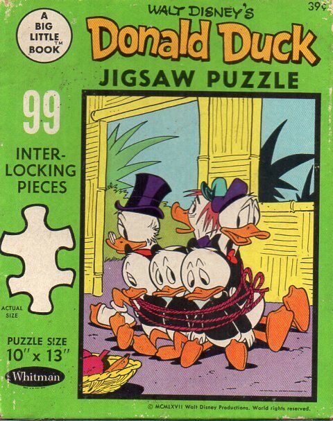 Donald Duck Huey Dewey Louie COMPLETE 1967 Big Little Book Puzzle