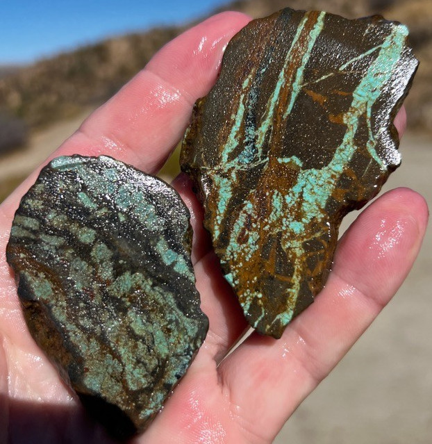 Authentic Black Jack Natural Turquoise Slabs Tonaopah NV 450cts