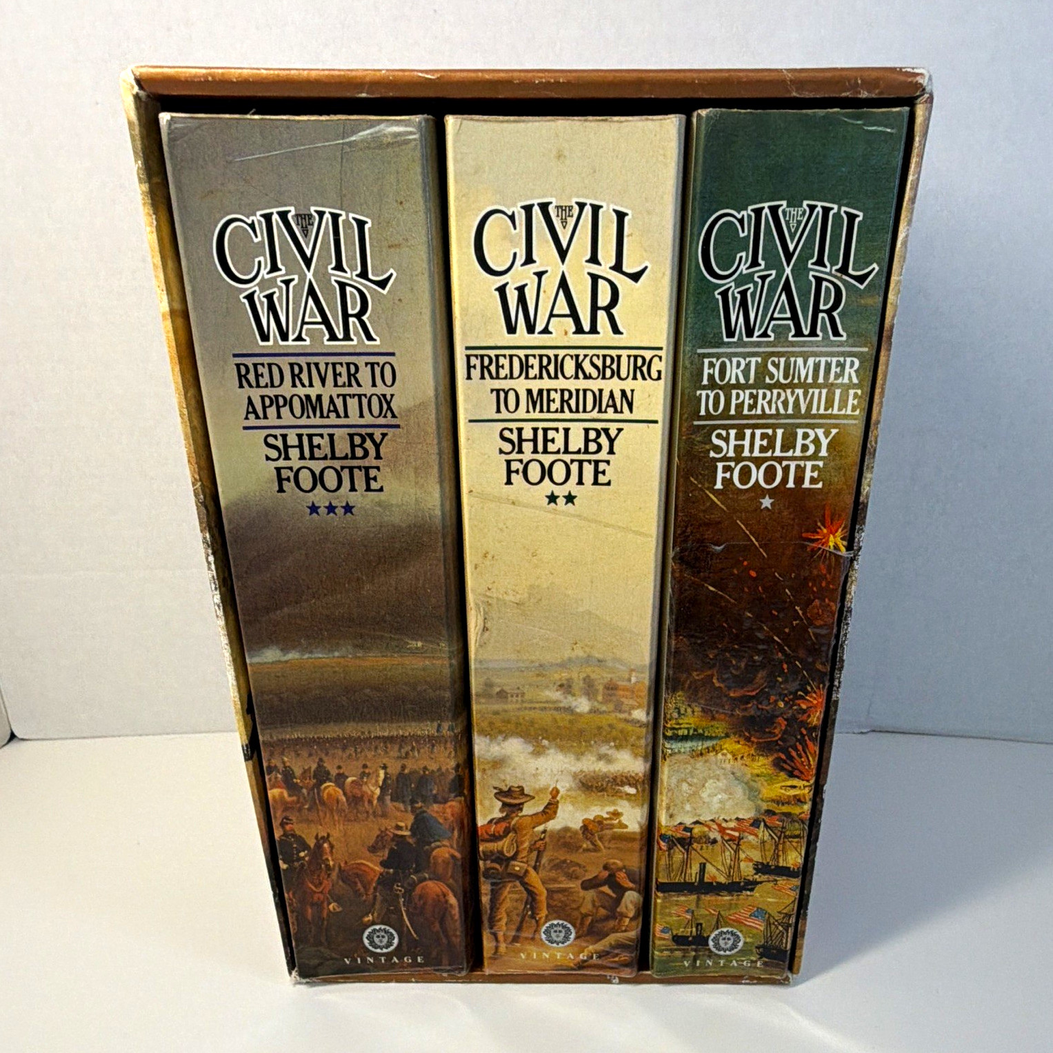 Shelby Foote The Civil War: A Narrative 3-Volume Box Set Militaria Theme Shelby Foote The Civil War: A Narrative 3-Volume Box Set Militaria Theme