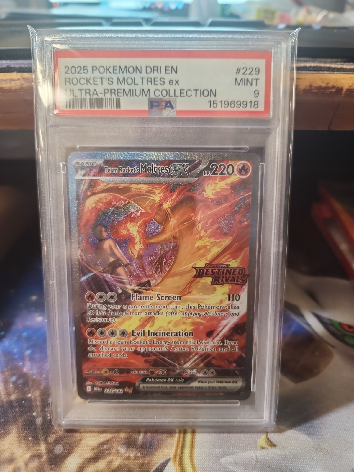 2025 Pokémon Team Rocket\'s Moltres ex #229 Ultra Premium Collection PSA 9 2025 Pokémon Team Rocket\'s Moltres ex #229 Ultra Premium Collection PSA 9