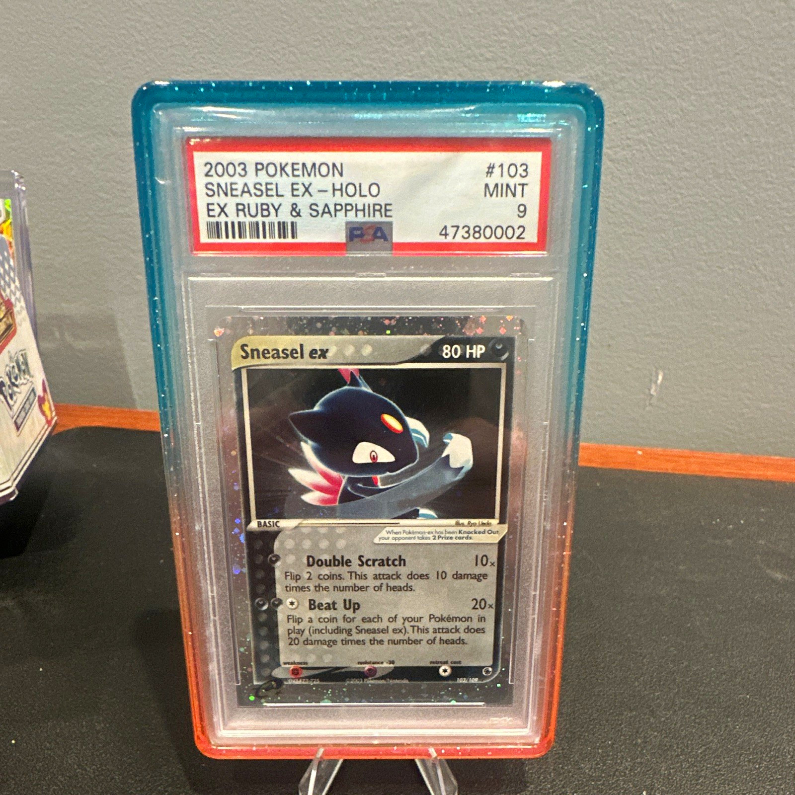 2003 Pokémon EX Ruby & Sapphire Sneasel ex Holo #103 PSA 9 Cert 47380002 2003 Pokémon EX Ruby & Sapphire Sneasel ex Holo #103 PSA 9 Cert 47380002