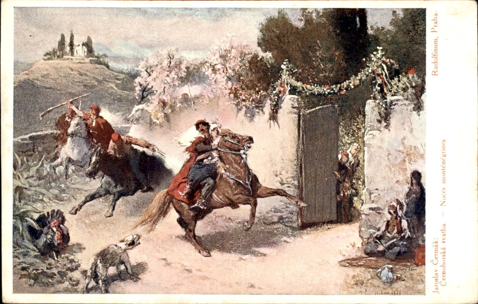 Nighttime horse riders Historical Event N.D.M. c1900s-10s Vintage Postcard Nighttime horse riders Historical Event N.D.M. c1900s-10s Vintage Postcard