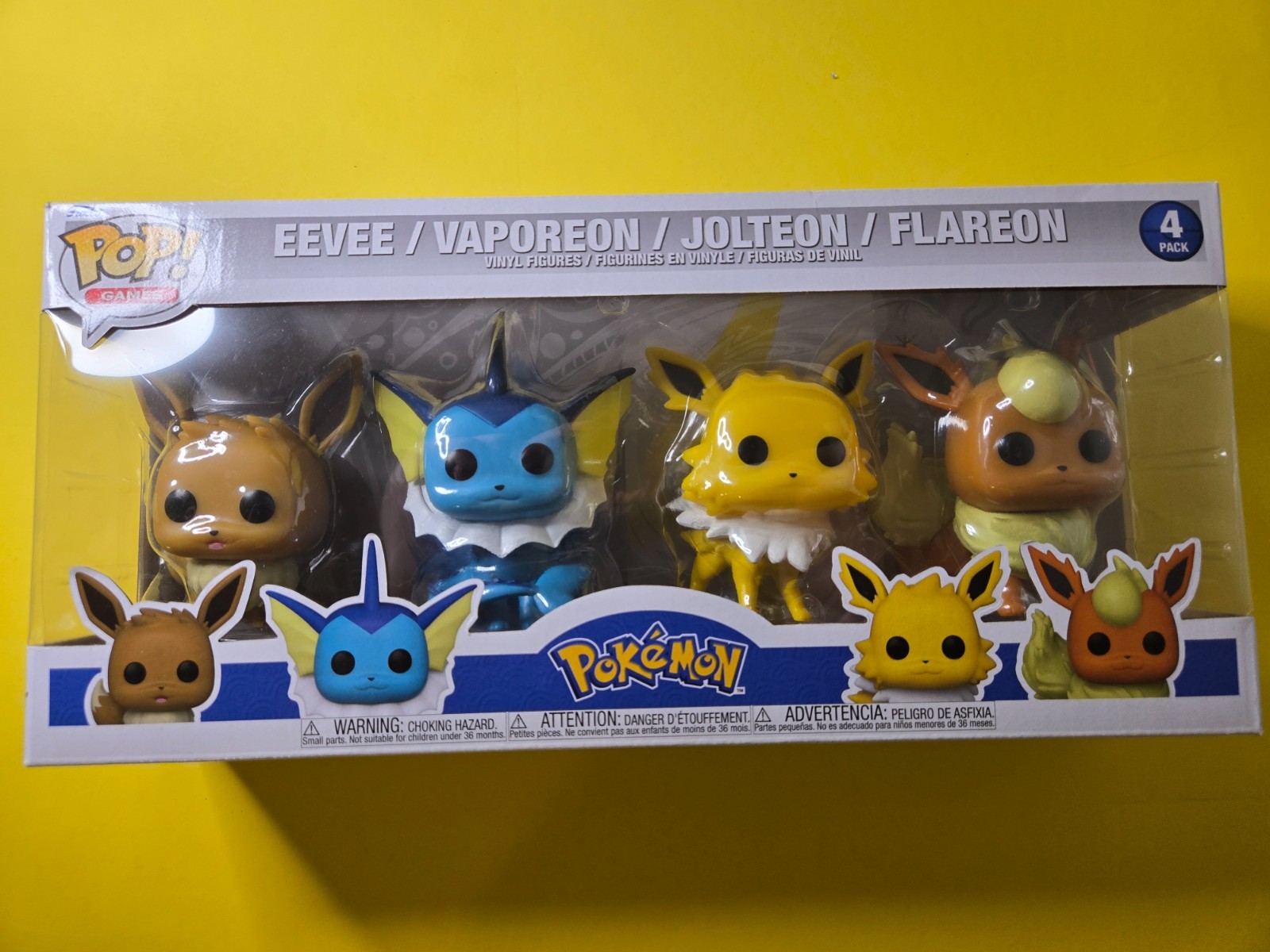 Funko Pop Vinyl: Pokémon - Eevee / Vaporeon / Jolteon/ Flareon - 4 Pack -EXCLS Funko Pop Vinyl: Pokémon - Eevee / Vaporeon / Jolteon/ Flareon - 4 Pack -EXCLS