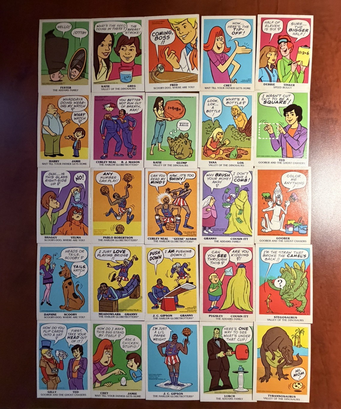 1974 Wonder Bread Hanna-Barbera Magic Tricks COMPLETE 25 Card Set Scooby Addams