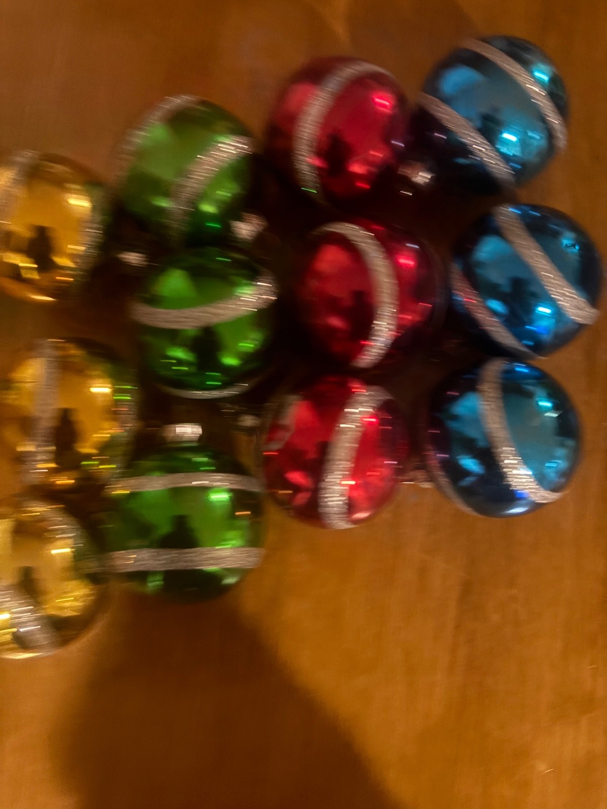 (12) Vintage Shiny Bright blue green red gold Christmas ornaments 2’’ (12) Vintage Shiny Bright blue green red gold Christmas ornaments 2’’