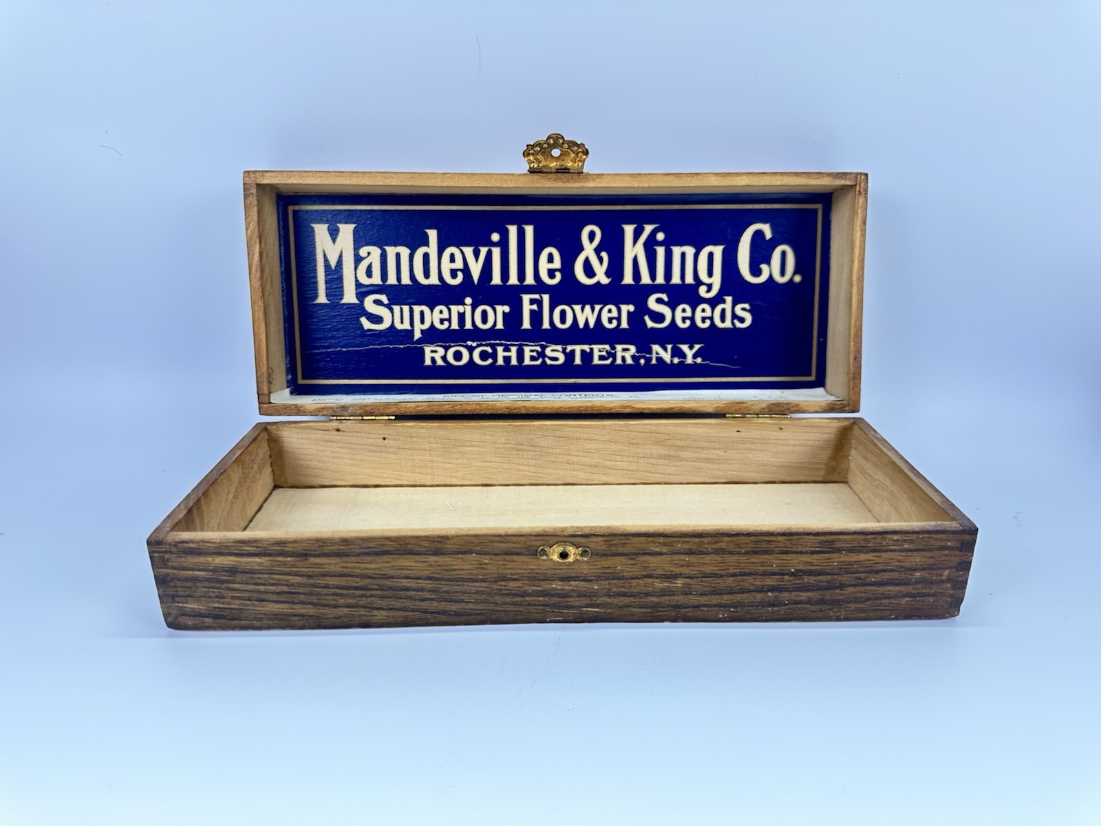 Antique Mandeville & King Flower Seed Store Display Box Silent Salesman