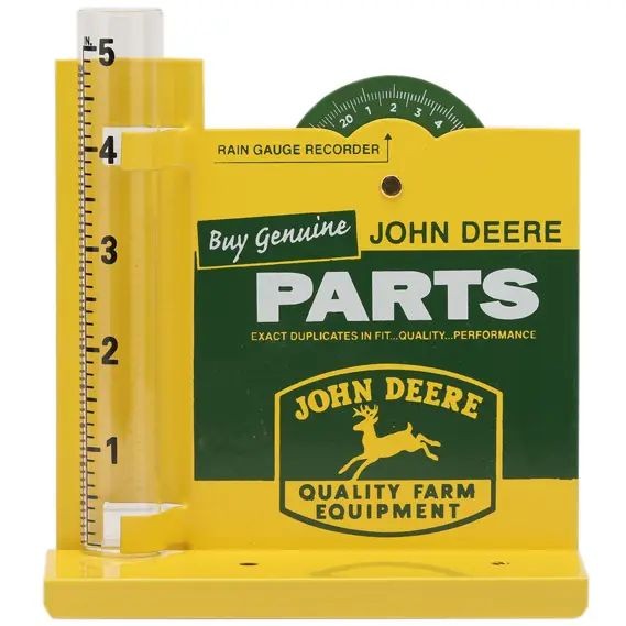 John Deere Parts Metal Rain Gauge 5