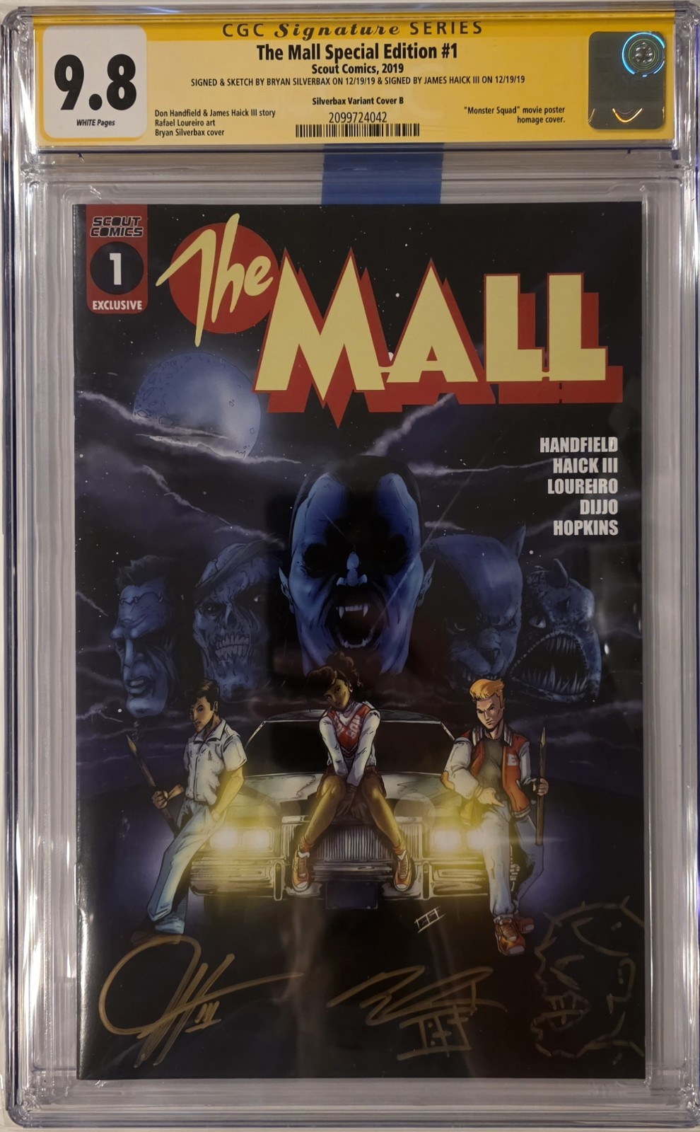 THE MALL #1 CGC 9.8 Signed By Silverbax & Haick Monster Squad Homage Scout 2019 THE MALL #1 CGC 9.8 Signed By Silverbax & Haick Monster Squad Homage Scout 2019