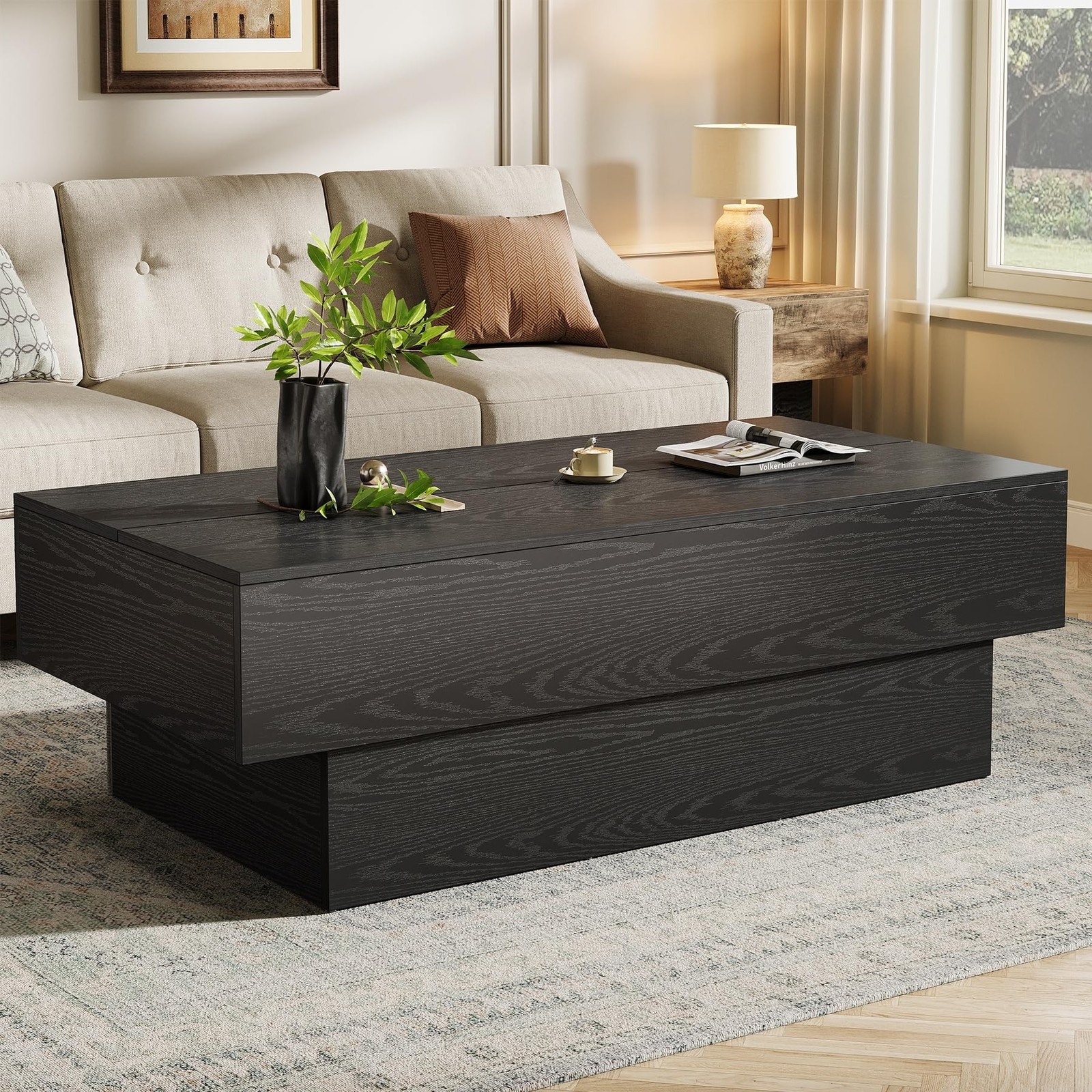 Tribesigns 55-Inch Wooden Coffee Table, Modern Rectangular Tea Table, Large C... Tribesigns 55-Inch Wooden Coffee Table, Modern Rectangular Tea Table, Large C...