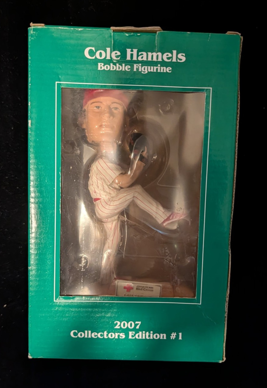 New 2007 Philadelphia Phillies Cole Hamels Bobblehead Figurine New 2007 Philadelphia Phillies Cole Hamels Bobblehead Figurine