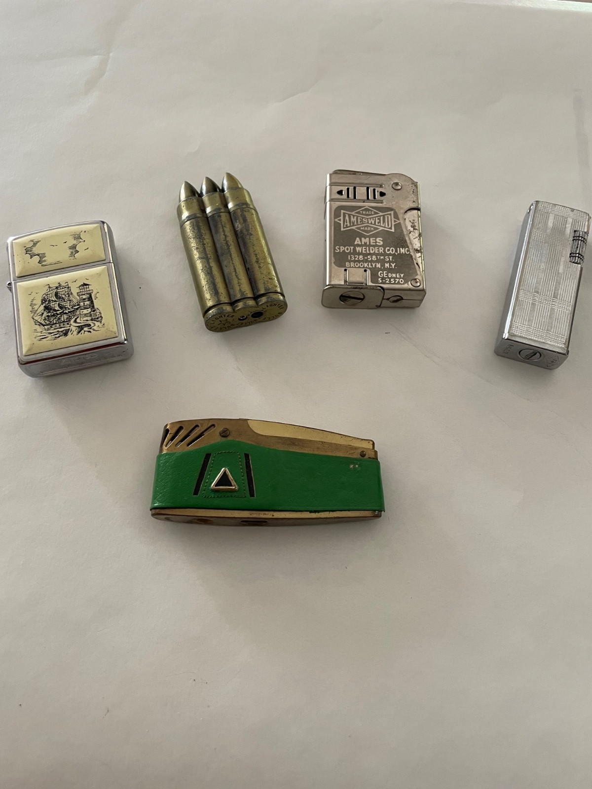 Vintage mid century assortment pocket lighters Vintage mid century assortment pocket lighters