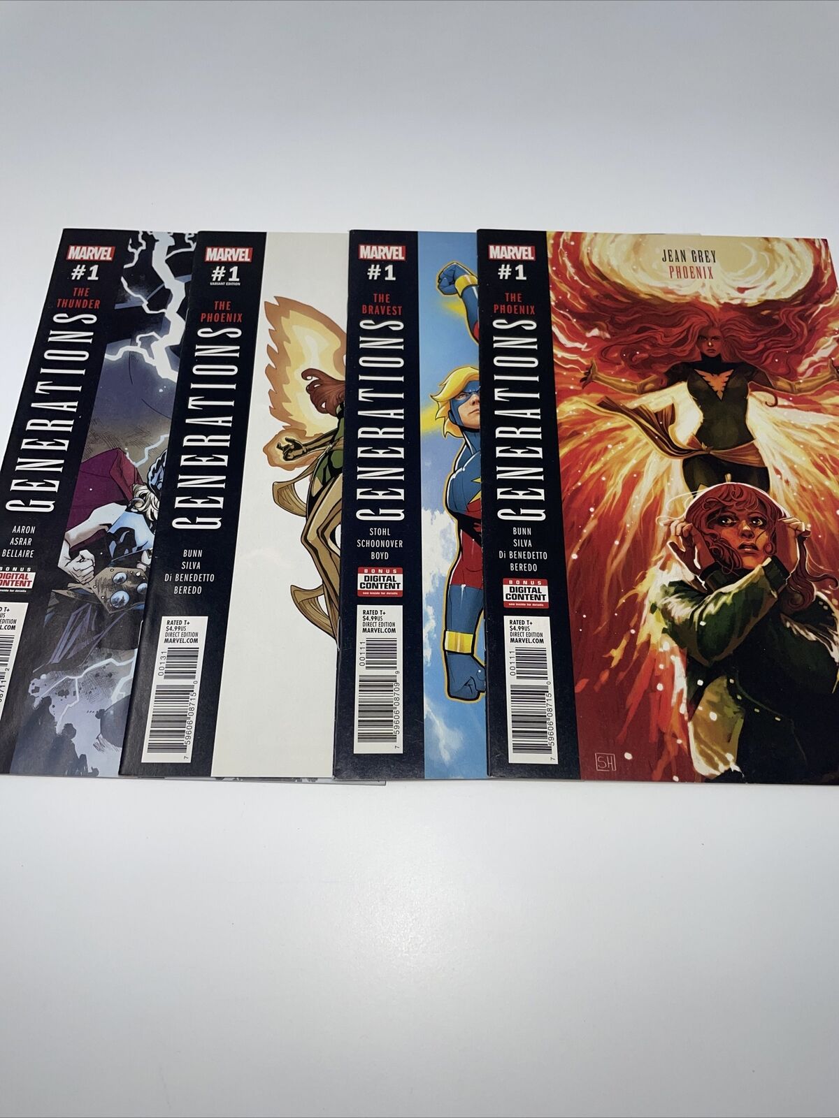 Generations Lot Of 4 Comics Covers #1 2017 Variant Marvel Phoenix The Bravest
