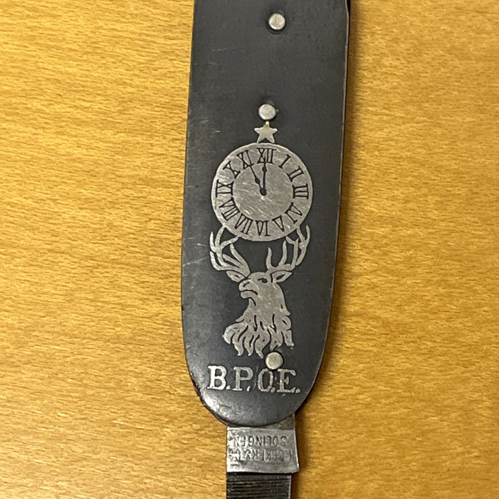 Rare Antique Boker BPOE Elks Knife Tree Brand Solingen Germany 2.75” 1916-39