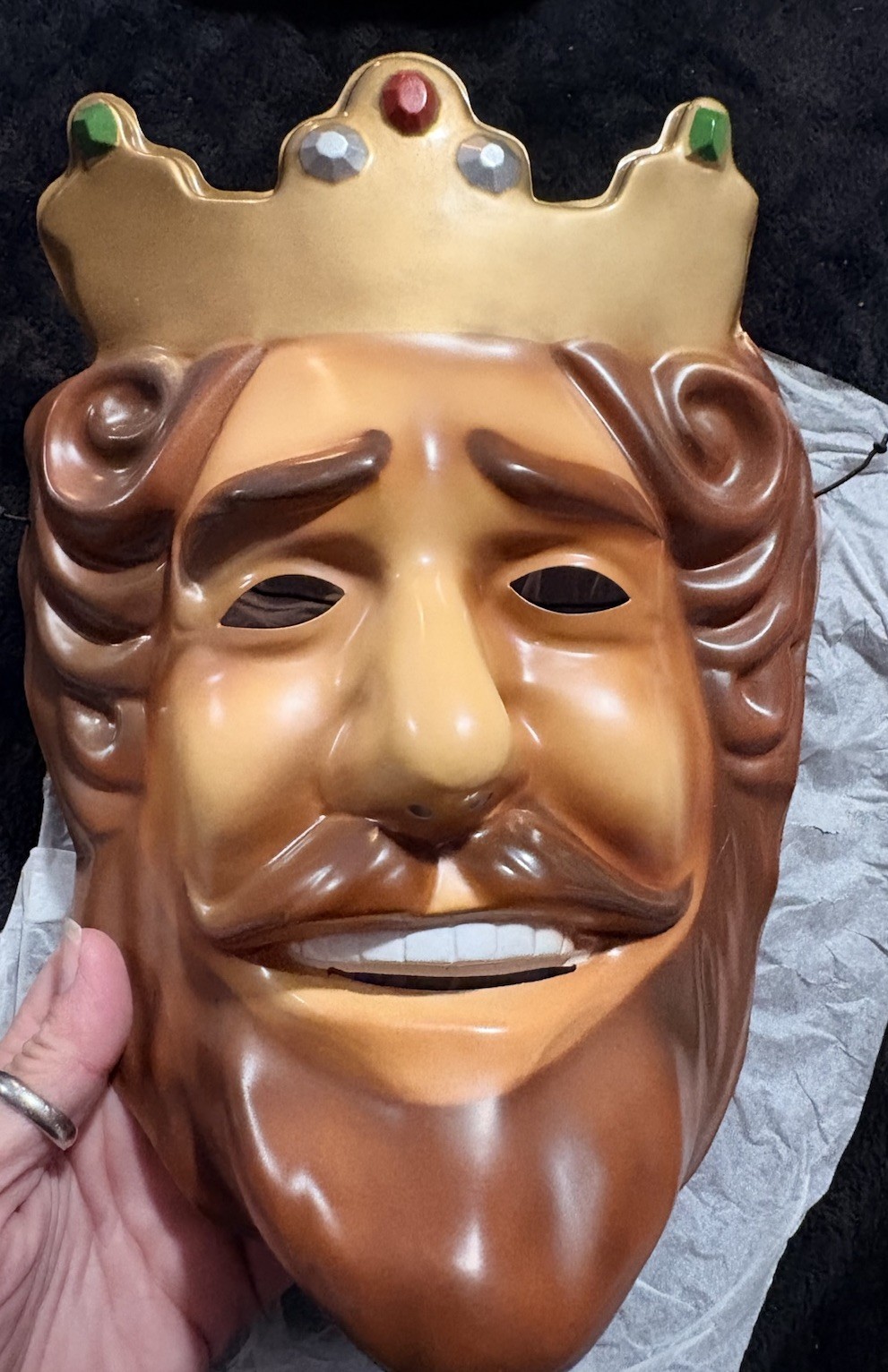 2006 Burger King Face Mask Advertising Brown Gold Crown Logo Creepy Halloween