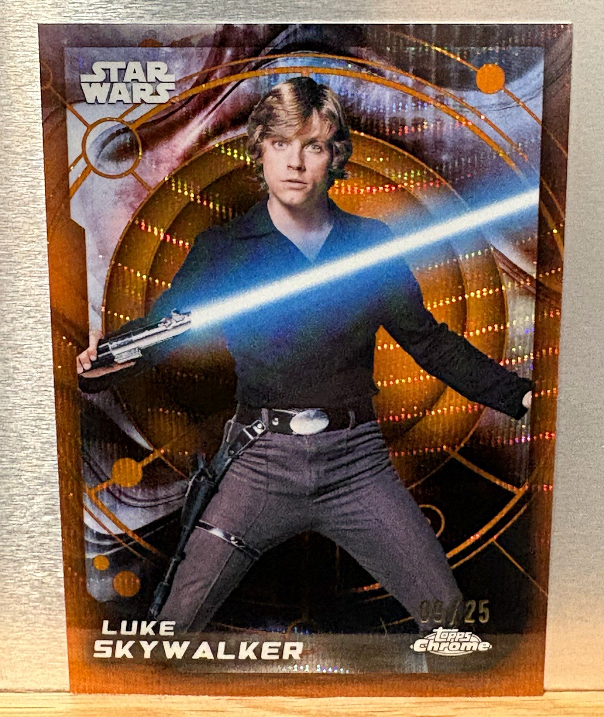 Topps 2025 Star Wars A New Hope Chrome Luke Skywalker #91 Parallel Card 9/25 Topps 2025 Star Wars A New Hope Chrome Luke Skywalker #91 Parallel Card 9/25
