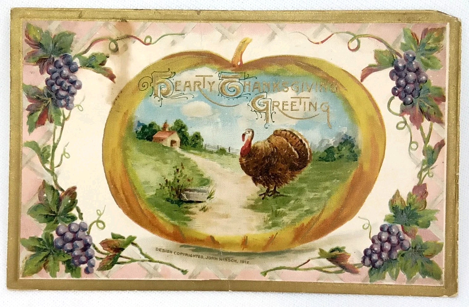 Antique 1912 John Winsch Thanksgiving Postcard Posted Milwaukee Wisconsin