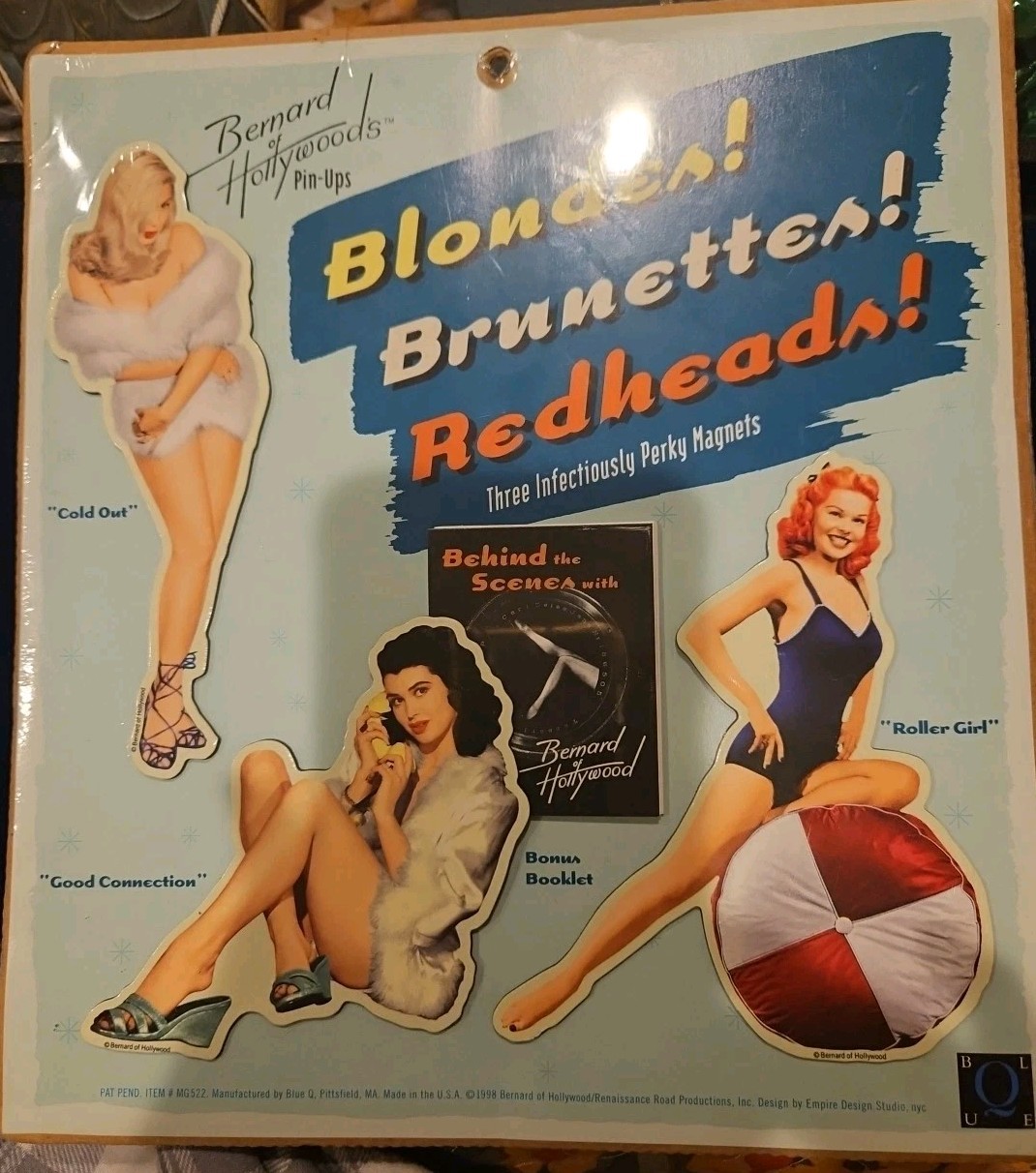 BERNARD OF HOLLYWOODS PIN-UPS BLONDES BRUNETTES REDHEADS PERKY MAGNETS SET OF 3 BERNARD OF HOLLYWOODS PIN-UPS BLONDES BRUNETTES REDHEADS PERKY MAGNETS SET OF 3