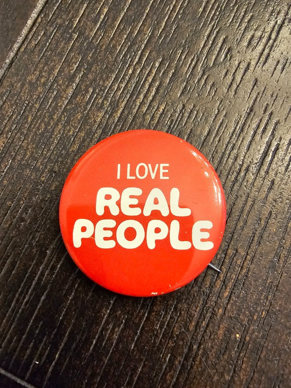 Vintage I Love Real People Pin Button From the 1980 TV show BX1 Vintage I Love Real People Pin Button From the 1980 TV show BX1