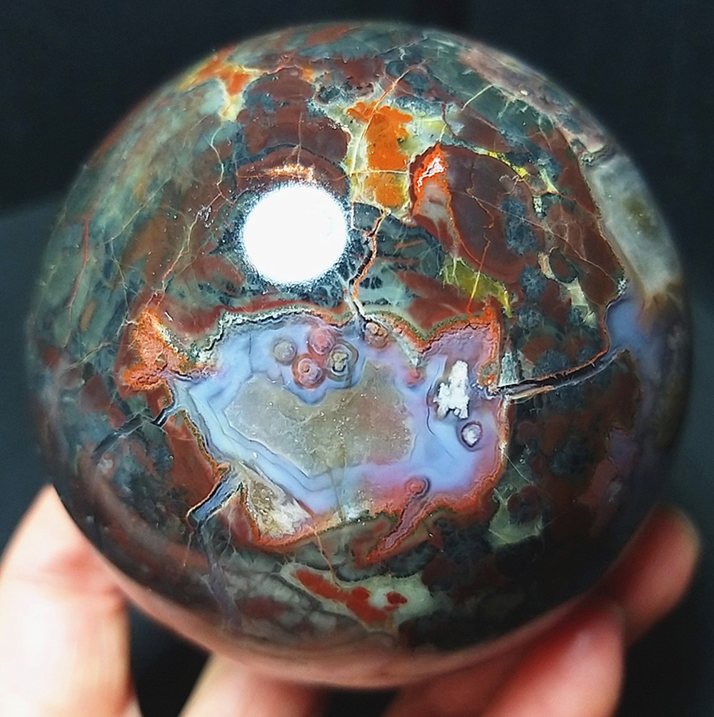 RARE 558g Natural Polished Banded Agate Amethyst Symbiosis Agate Ball C1282