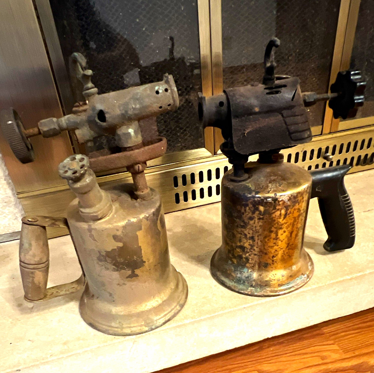 Lot of 2 Vintage Metal Blowtorches Soldering Torches w/ Metal Fuel Tanks Lot of 2 Vintage Metal Blowtorches Soldering Torches w/ Metal Fuel Tanks