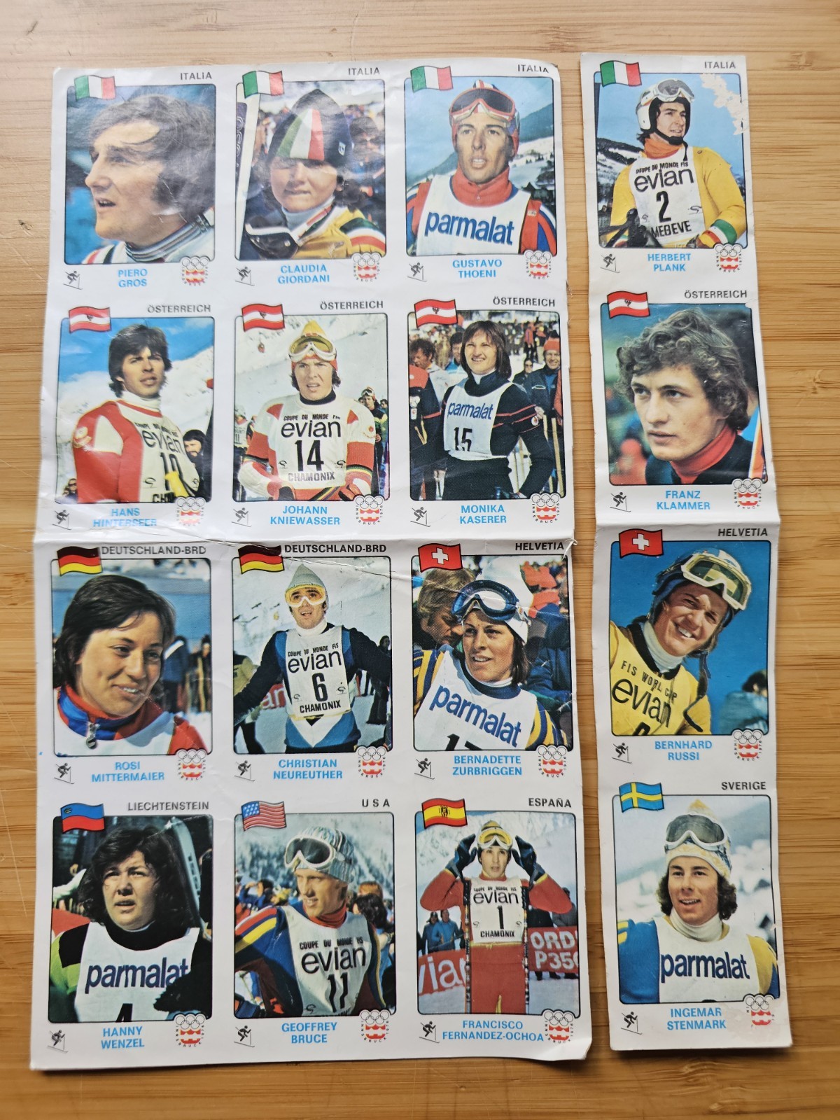 [RARE] Panini INNSBRUCK '76 Figure Sheet Set 2 - Total 16 Figures