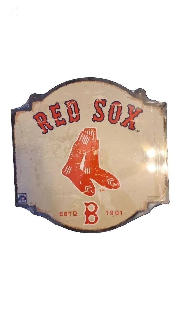 BOSTON RED SOX MLB  Tavern Tavern Metal Sign Heavy Duty Straps 16x16 