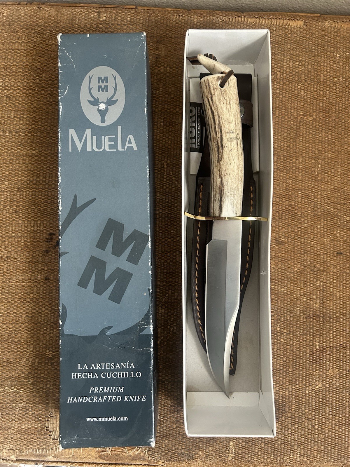 High Quality Muela Stag Handle Bowie Knife New In Box High Quality Muela Stag Handle Bowie Knife New In Box