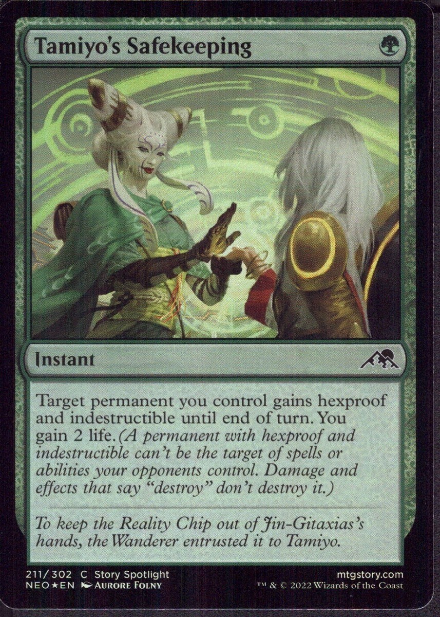 MTG 4x PLAYSET Tamiyo\'s Safekeeping FOIL Kamigawa: Neon Dynasty 211/302 Common MTG 4x PLAYSET Tamiyo\'s Safekeeping FOIL Kamigawa: Neon Dynasty 211/302 Common