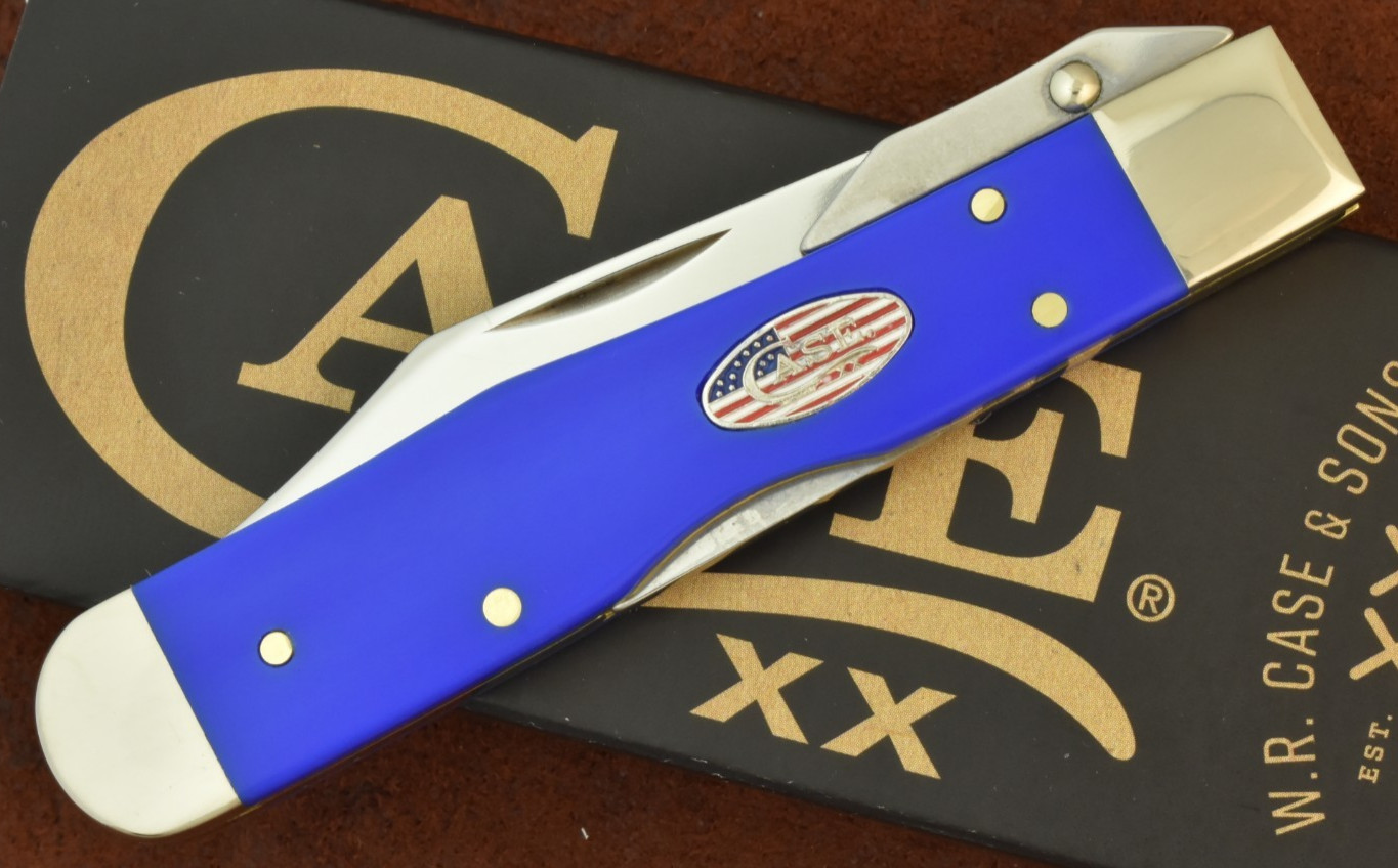 CASE XX USA 2026 ROYAL BLUE DELRIN FLAG SHIELD LOCKBACK CHEETAH CUB VAULT KNIFE