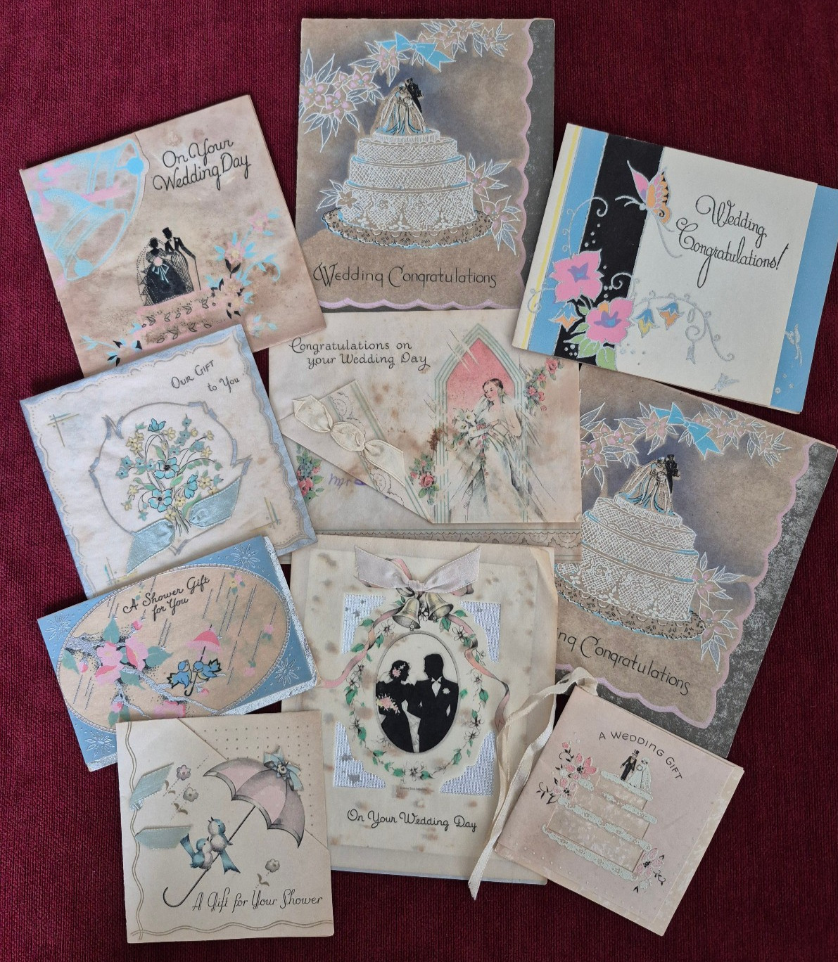 Vintage 1930\'s - 40\'s Wedding Bridal Shower Gift Cards Lot of 10 Vintage 1930\'s - 40\'s Wedding Bridal Shower Gift Cards Lot of 10