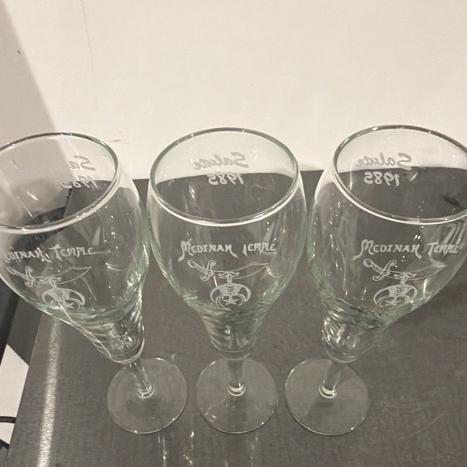Set Of 3 Vintage Shriners Drinking Glasses 1985 Freemasons Set Of 3 Vintage Shriners Drinking Glasses 1985 Freemasons
