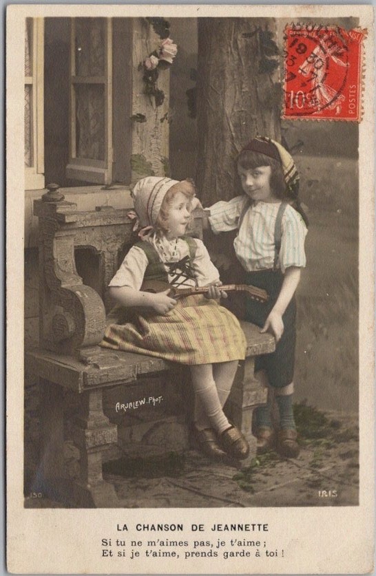 Vintage French RPPC Greetings Postcard \