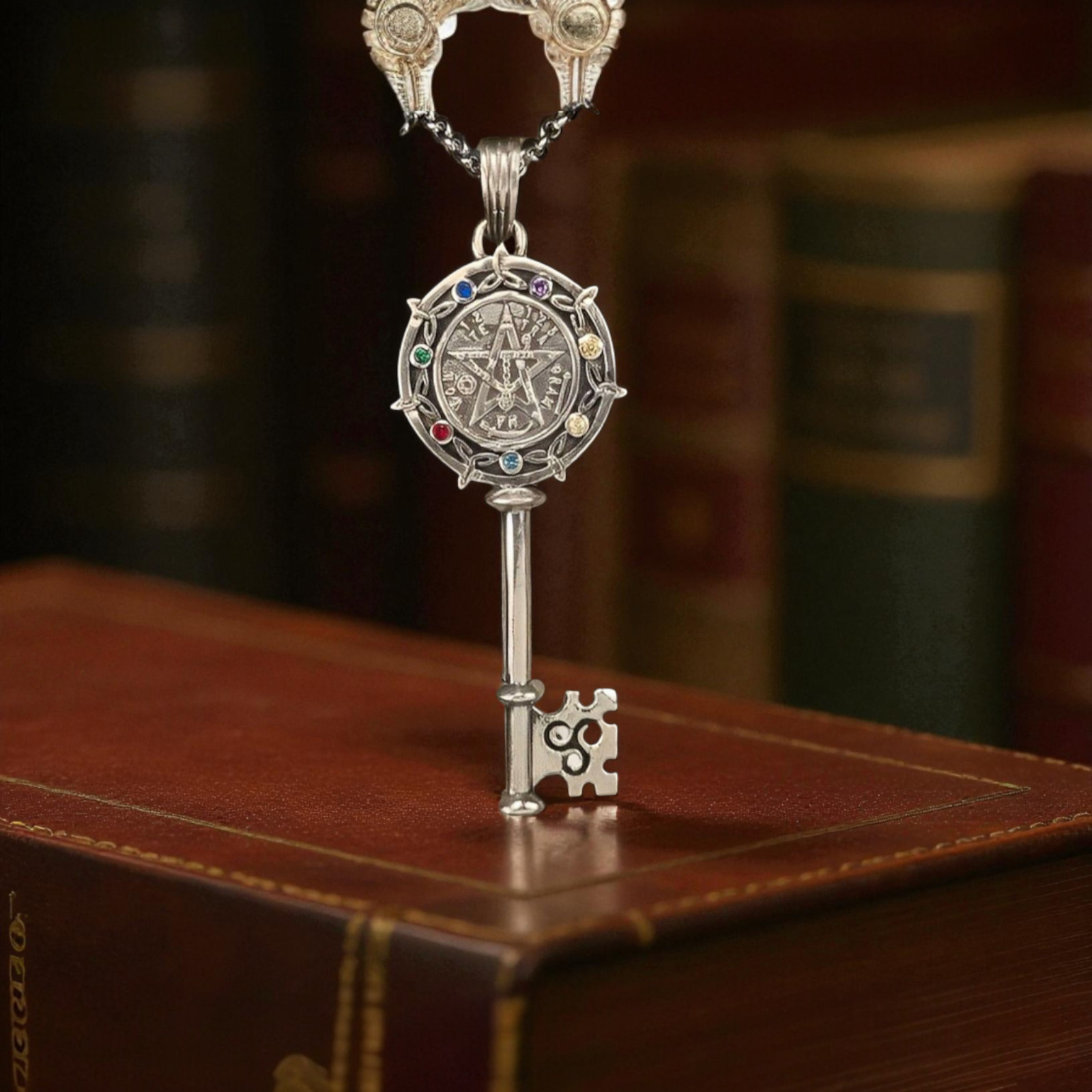 925 Sterling Silver Tetragrammaton Key Pendant .50 oz Hebrew Name of God Talisma