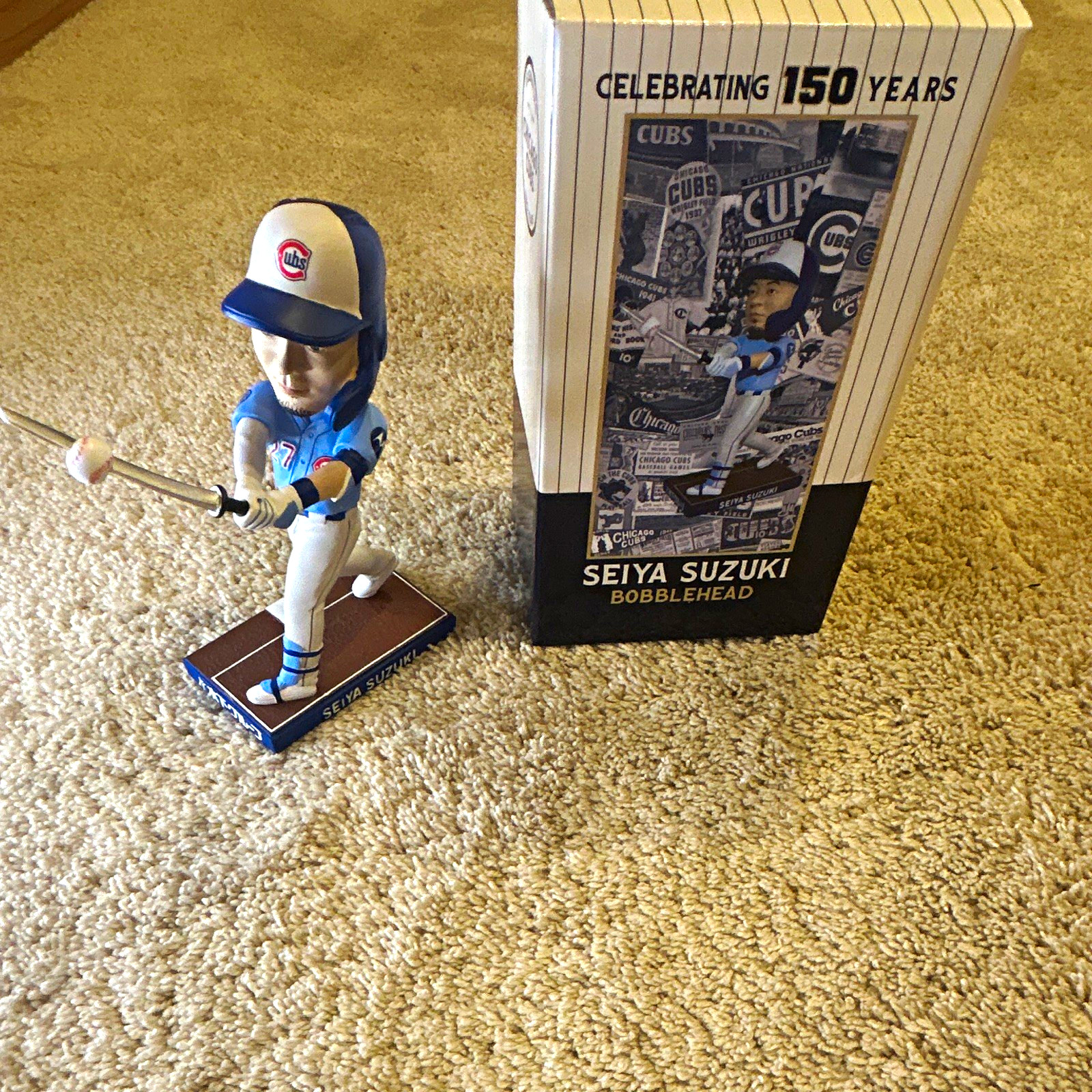 Chicago Cubs Seiya Suzuki Bobblehead Figurine Celebrating 150 Years Chicago Cubs Seiya Suzuki Bobblehead Figurine Celebrating 150 Years