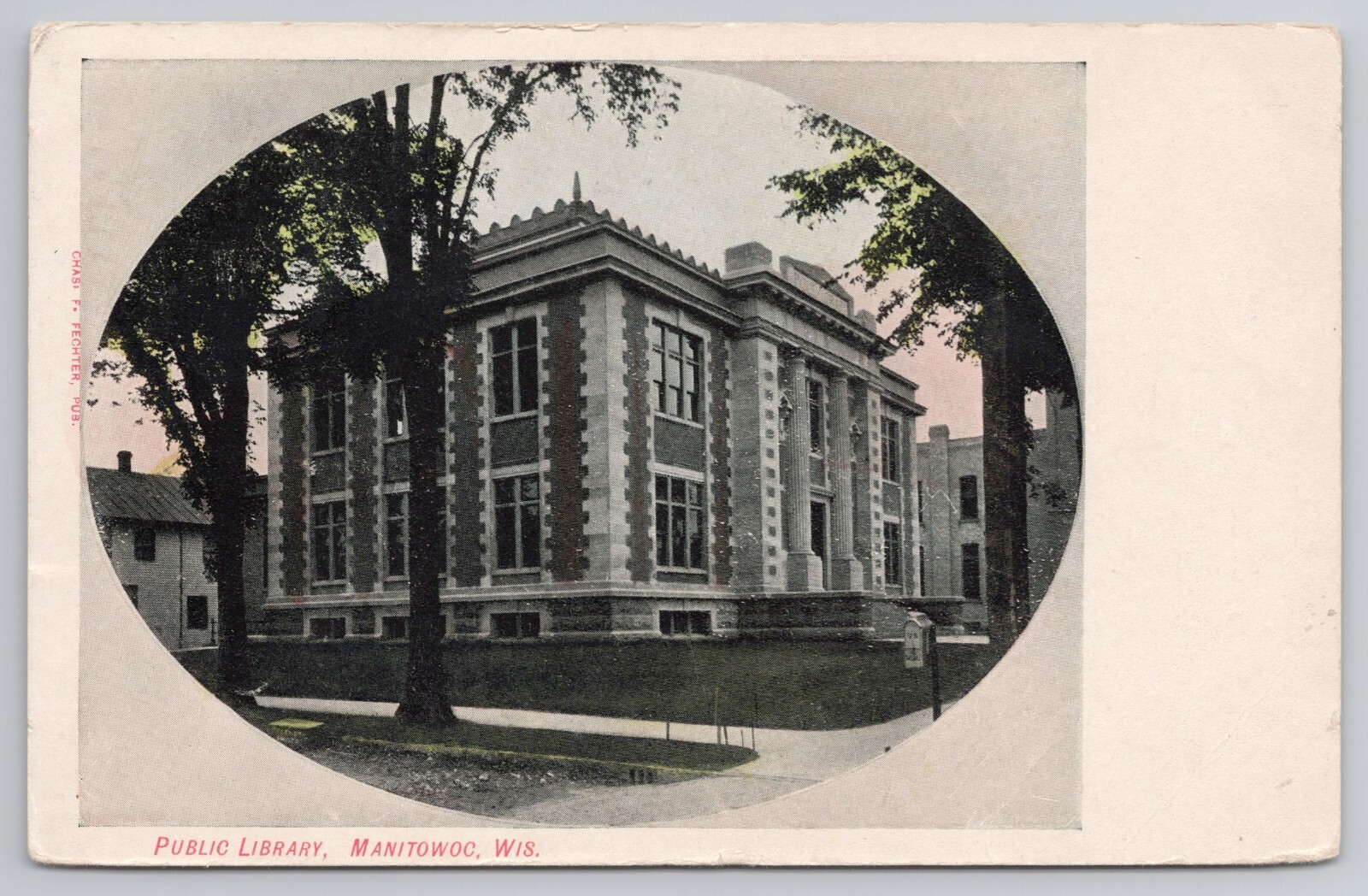 Public Library Manitowoc Wisconsin WI 1907 Postcard Public Library Manitowoc Wisconsin WI 1907 Postcard