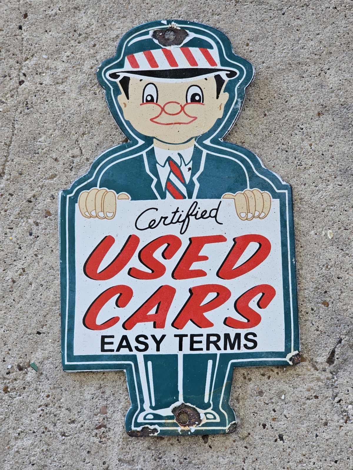 VINTAGE CERTIFIED USED CARS PORCELAIN SIGN GAS MOTOR OIL AUTO SALES 10 VINTAGE CERTIFIED USED CARS PORCELAIN SIGN GAS MOTOR OIL AUTO SALES 10