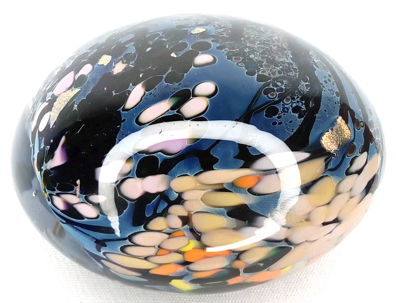 Vintage 1980s Rollin Karg Dichroic Glass Paperweight Signed Vintage 1980s Rollin Karg Dichroic Glass Paperweight Signed