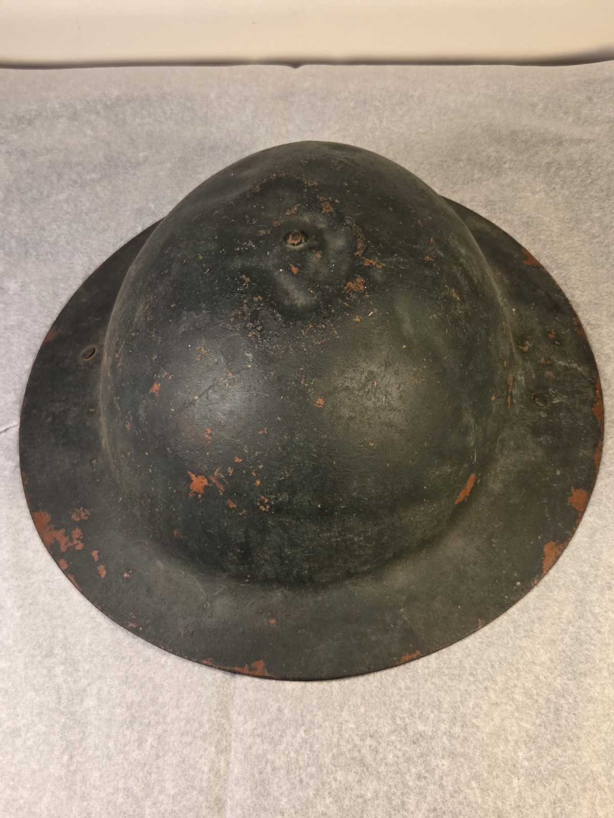 WWI British MK1 Brodie Helmet US Doughboy AEF Horizon Blue Paint Split Pin Shell WWI British MK1 Brodie Helmet US Doughboy AEF Horizon Blue Paint Split Pin Shell